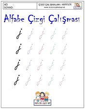 k harfi çizgi çalışması